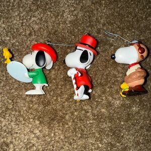 3 Hallmark Peanuts Snoopy Ornaments PAINTER 2010 , JOE COOL ‘03, FLYING ACE ‘99